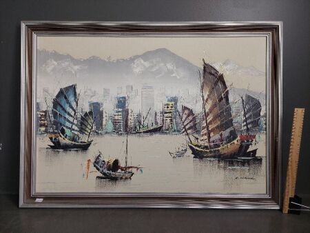 Signed Oil on Board Possibly Hong Kong