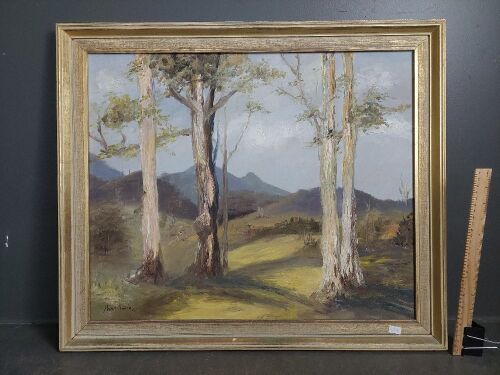 Gum Trees by Anna Smith 1967 Oil on Board