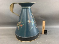 Large Vintage Australian 2 Gallon Oil Jug with Later Painted Decoration by Lindt