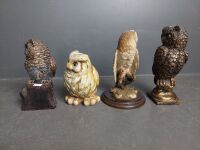 4 x Owl Figurines - 3