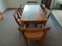 Country Farmhouse Dining Suite - Table, 6 chairs inc 2x carvers - 2