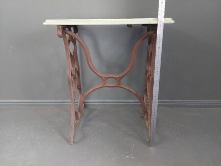 Cast Iron Sewing Machine Base with Wooden Top