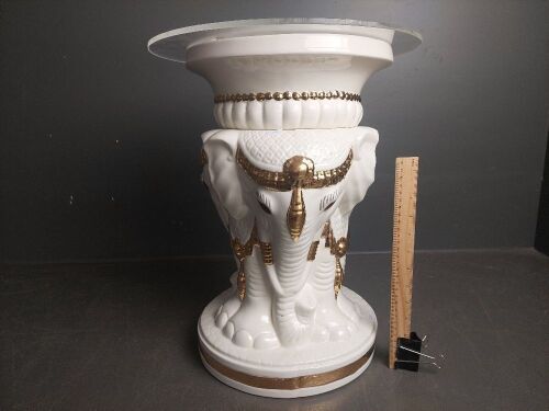 Porcelain Elephant Drum Table