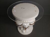 Porcelain Elephant Drum Table - 3