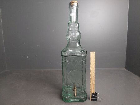 Tall Detailed Olive Oil Bottle with Brass Tap