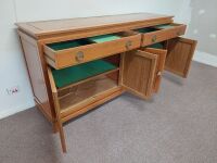 Large Wooden Sideboard with Brass Chinese Style Handles - 3