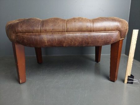 Chesterfield Style Leather Ottoman/Foot Stool