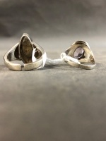 2 Sterling Silver Rings, 1 Amethyst, 1 Carnelion - 3