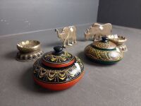 Selection of Various Paper Weights inc. Brass Elephant and Rhino - 3