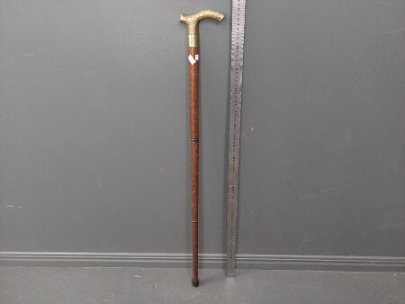 Brass Handled with Secret Holder Walking Stick