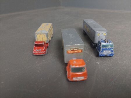 3 Vintage Lesney Die Cast Model Truck and Trailer