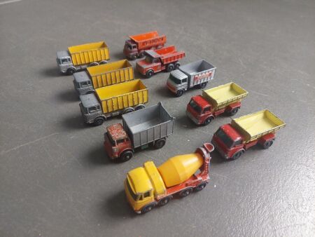 10 Lesney Matchbox Series Die Cast Model Trucks