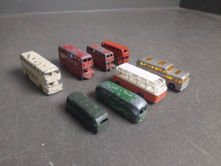 Assorted Vintage Lesney Die Cast Model Buses