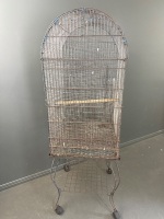 Bird cage on cast iron stand - 4