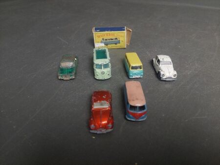 Assorted Vintage Lesney Die Cast Model Volkswagen Cars/Vans - 1 in original box