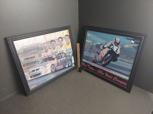 2 Framed Australian Racing Posters - Team Brock, Mick Doohan