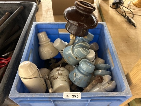 Assorted lot of ceramic electrical insulators