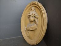 Heavy Oval Grecian Lady Wall Hanging - 2