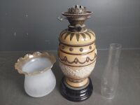 Doulton Lambeth English Pottery Oil Lamp RD. 976743 Hinks's Duplex Patent - 3