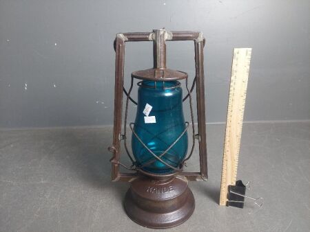 Kande Blue Glass Shunting Lamp in Excellent condition