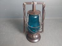 Kande Blue Glass Shunting Lamp in Excellent condition - 2