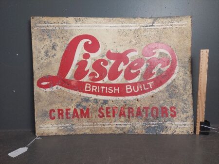 Metal Lister British Built Cream Seperators Painted Sign