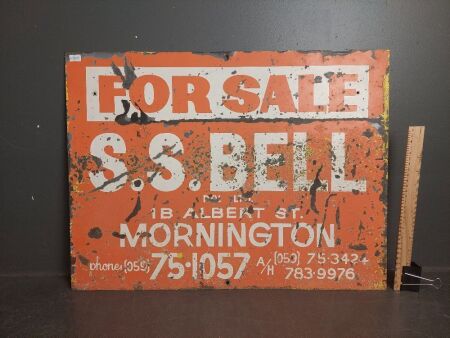 Metal Painted Vintage For Sale Sign Mornington