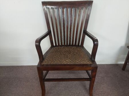 Slat Back Dining Arm Chair