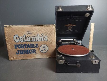 Columbia Portable Junior Gramophone In Original Box