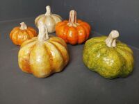 Four Large Paper Mache Pumpkins - 4