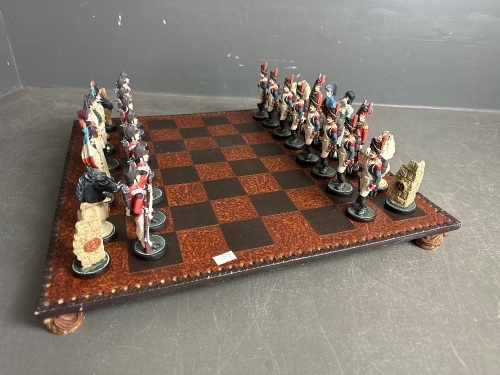 Battle of Waterloo Hand Painted Chess Set