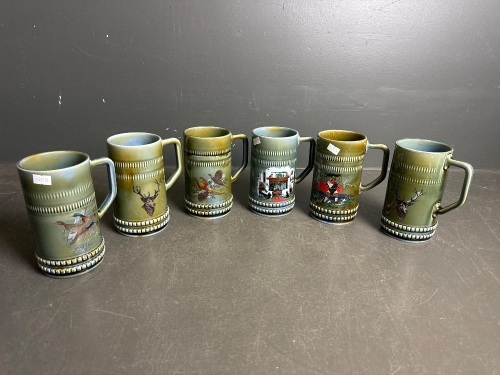 6 Wade Irish Porcelain Beer Mugs