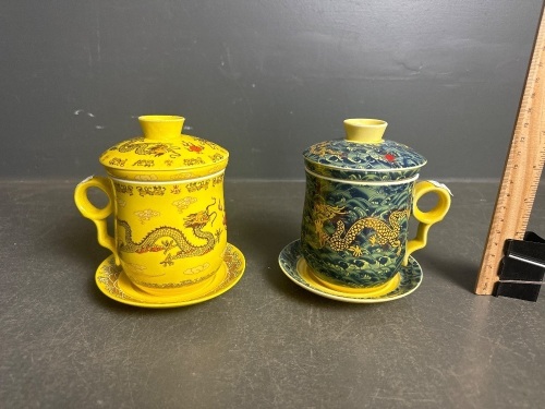 Two Chinese Hand Painted Tea Mugs