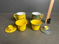 Two Chinese Hand Painted Tea Mugs - 2