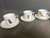 Rowland Ward Nairobi Kenya Hammersley & Co. Various Birds Set of 6 Demitasse Espresso Cup Mug & Saucer - 2