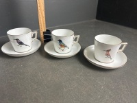 Rowland Ward Nairobi Kenya Hammersley & Co. Various Birds Set of 6 Demitasse Espresso Cup Mug & Saucer - 3