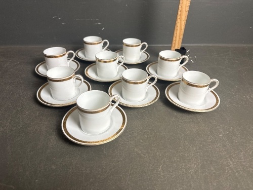 Noritake Japan Coffee Set 9 Cups & Saucers