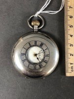 Sterling Silver Waltham USA Half Hunter Pocket Watch - As Is