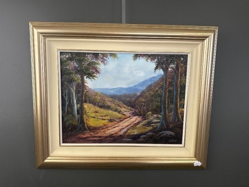 Obi Valley (QLD) Framed Oil on Board signed Keith Blake