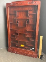 Asian Style Glass & Cedar Display Cabinet lockable w. key - 2