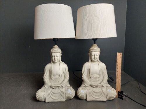 2 Modern Buddha Table Lamps