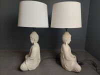 2 Modern Buddha Table Lamps - 3