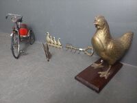 Brass Chook, Metal Tricycle & Brass Key Holders with a butterfly - 4