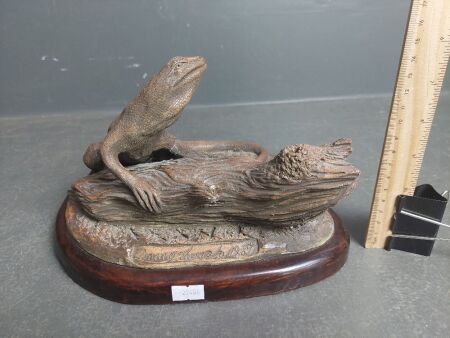 Goanna Sculpture signed Danny Lynch 1989