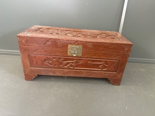 Carved Wooden Storage Chest Taiwan