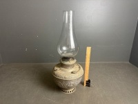 Large Miller (USA) Oil Lamp with Glass Chimney - 3