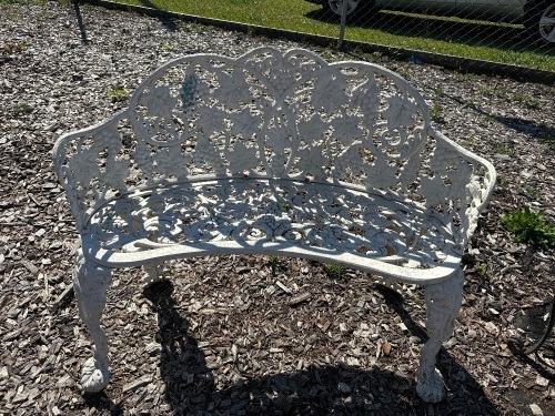 Cast White Garden Love Seat