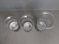 3 Clear Glass Mexican Candle Holders - 2