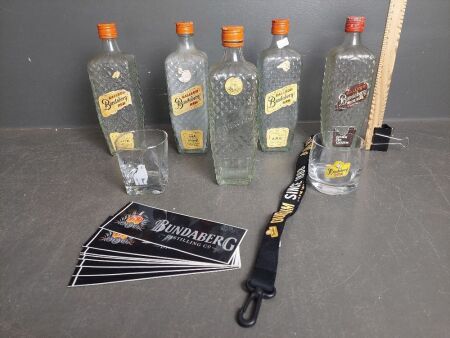 Bundaberg Rum Bottles, Glasses, Stickers etc