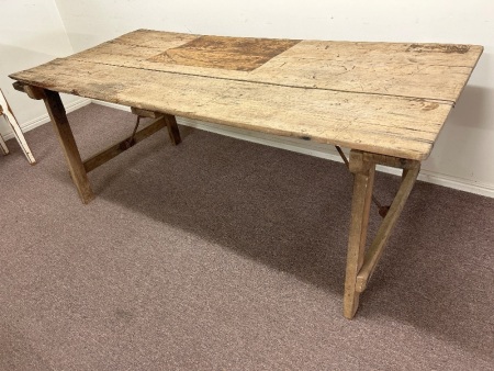 Vintage Trestle Table for Restoration 